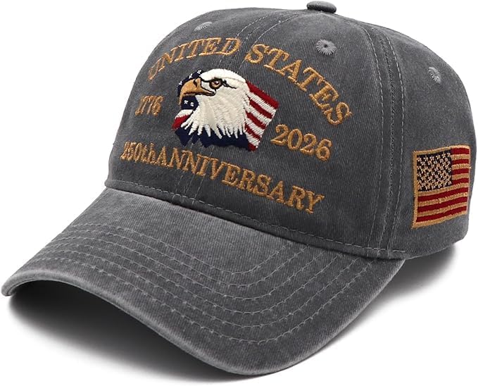 Efdaf Store USA 250th Anniversary Hat, Adjustable 250th Anniversary Printed Patriotic Baseball Caps, Tribute Retro Washed Hat - Image 2